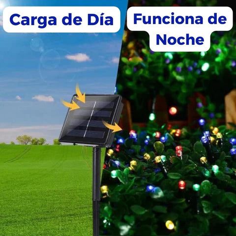 LUCES NAVIDEÑAS 25 METROS + PANEL SOLAR DE REGALO